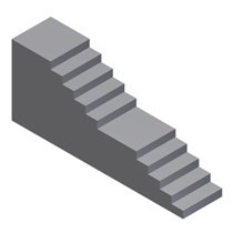 Escalera recta con rellano intermedio
